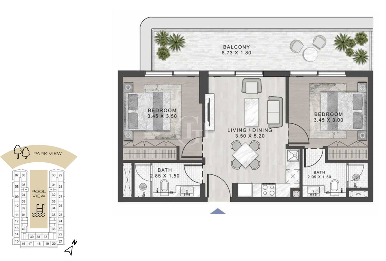 Appartamenti a Dubai, EAU, 75 m² - foto 15