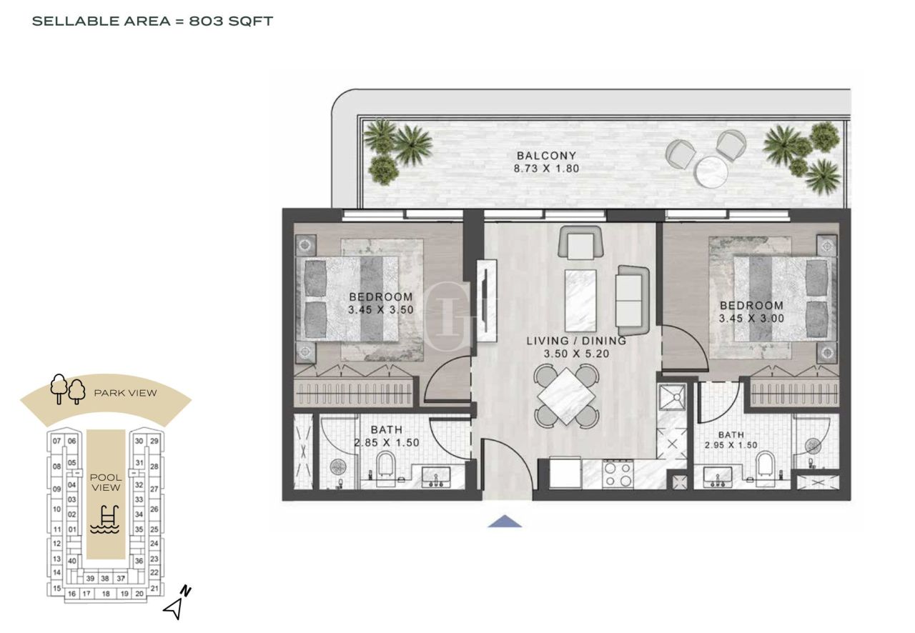 Appartamenti a Dubai, EAU, 75 m² - foto 16