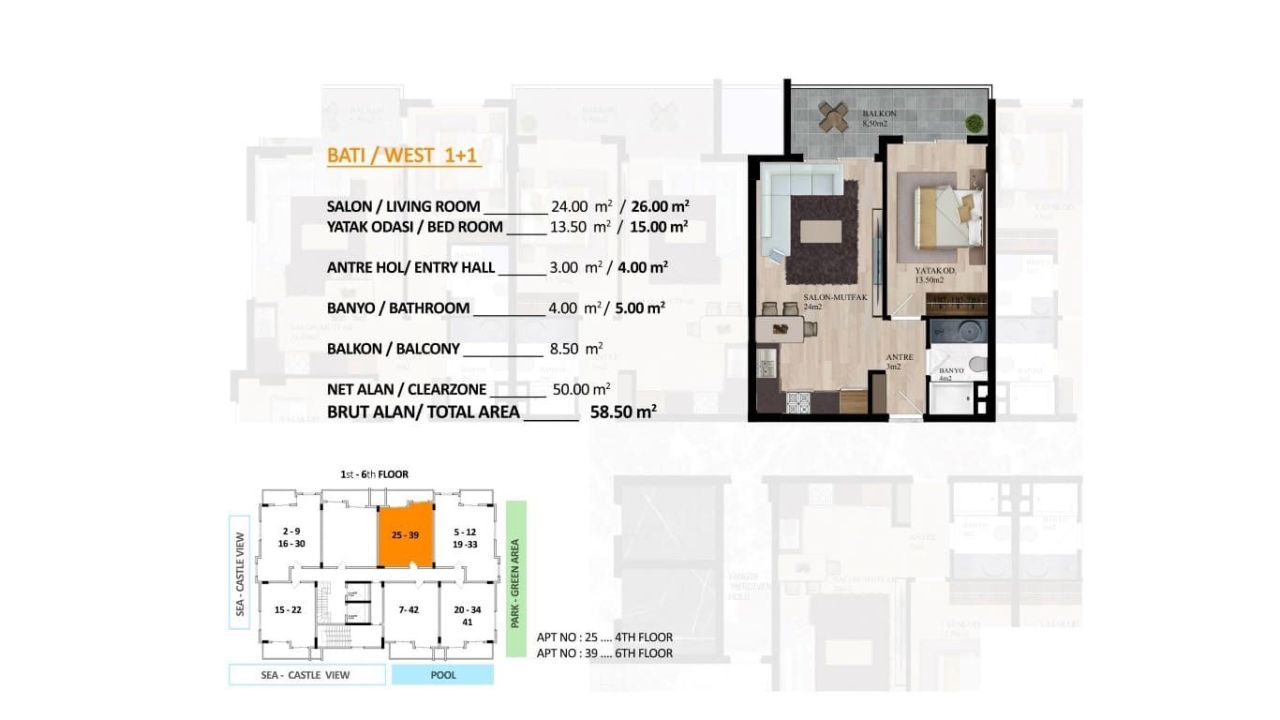 Flat in Alanya, Turkey, 59 m² - picture 13