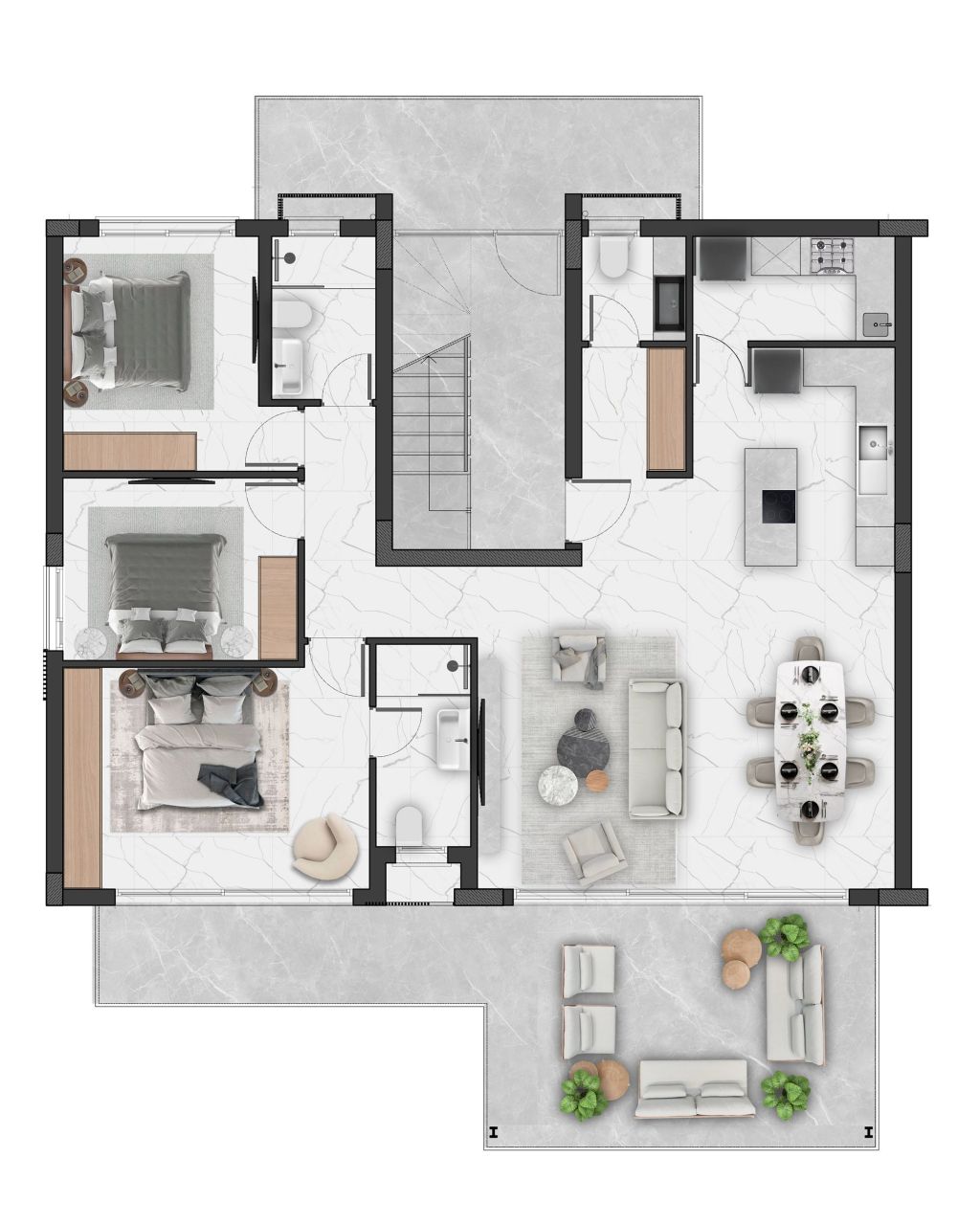 Appartamenti a Küçük Erenköy, Cipro, 165 m² - foto 3