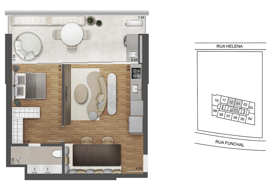 Appartamento San-Paulo, Brasile, 53 m² - foto 12