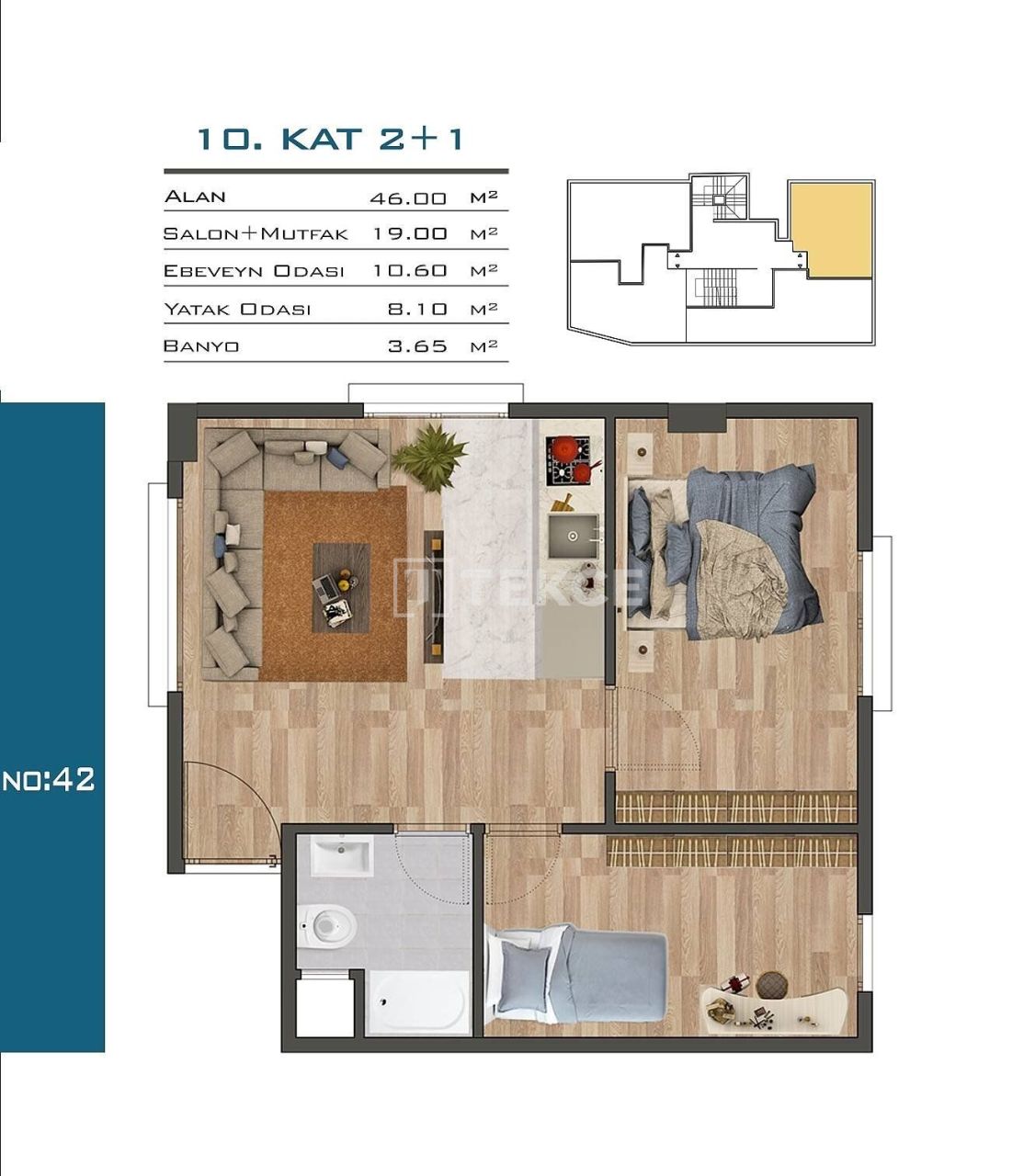 Appartement à Istanbul, Turquie, 87 m² - image 6