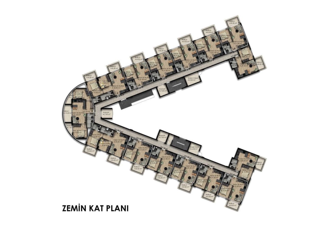 Flat in Gazipasa, Turkey, 60 m² - picture 9