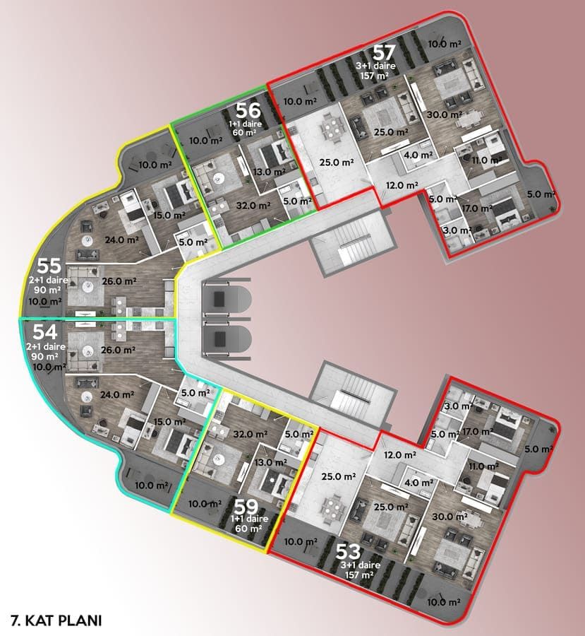 Wohnung in Gazipasa, Türkei, 60 m² - Foto 10