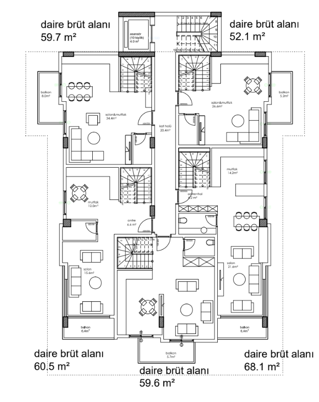 Propiedad comercial en Kestel, Turquia, 56 m² - imagen 13