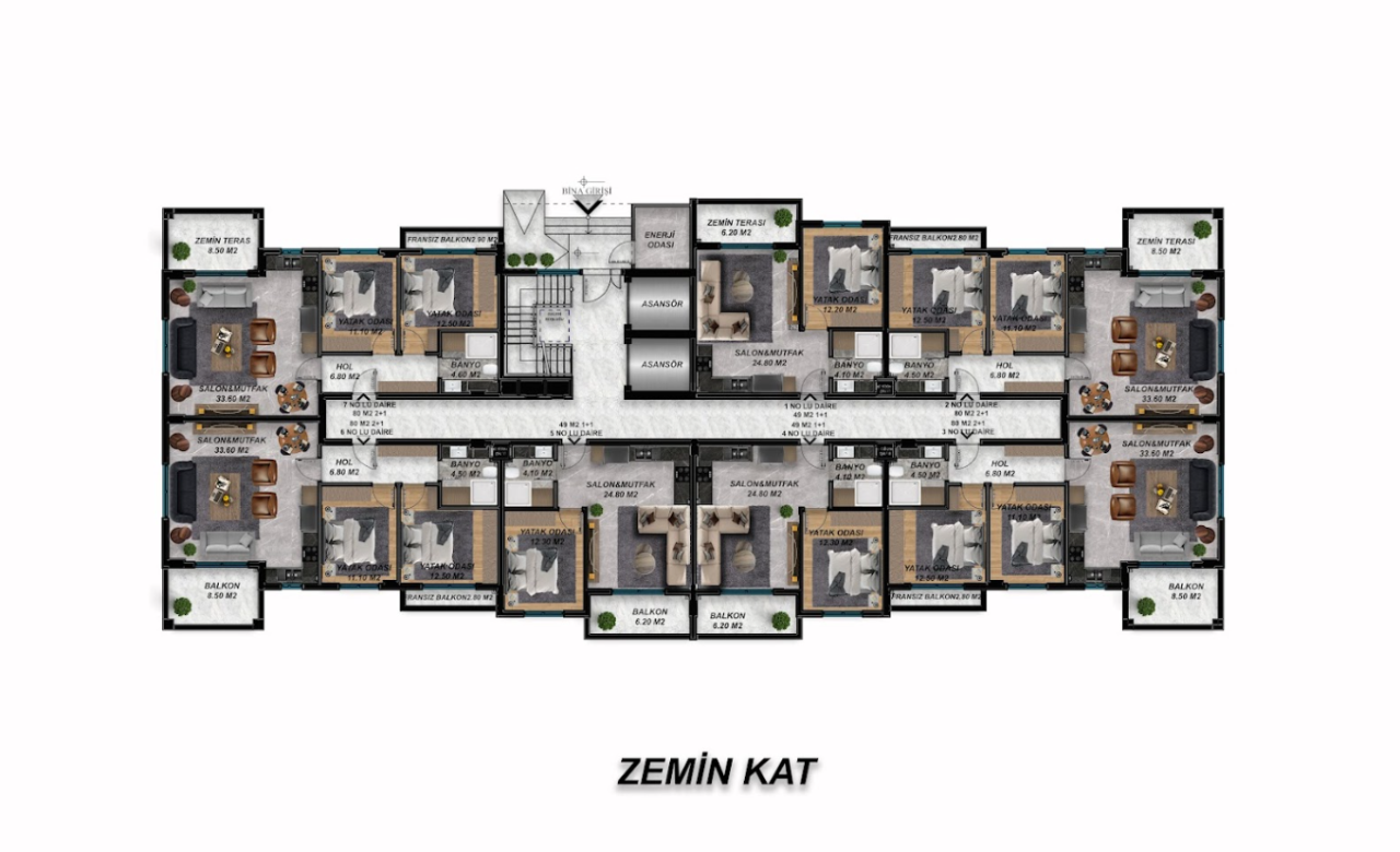 Appartamento a Gazipaşa, Turchia, 50 m² - foto 15