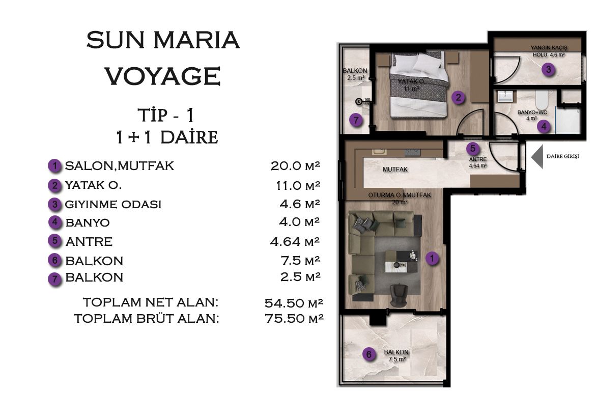 Appartamento a Mersin, Turchia, 75 m² - foto 10