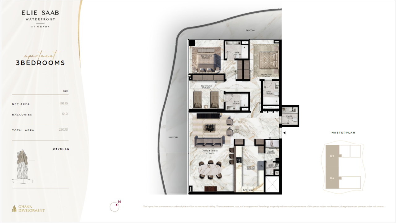 Appartamenti a Abu Dhabi, EAU, 217 m² - foto 4