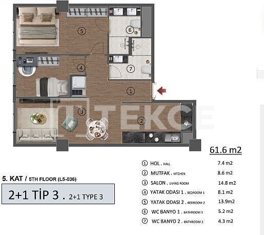 Appartement à Beylikdüzü, Turquie, 181 m² - image 11