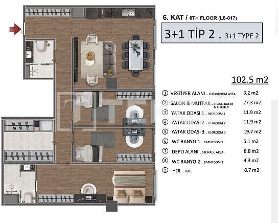 Appartement à Beylikdüzü, Turquie, 108 m² - image 17