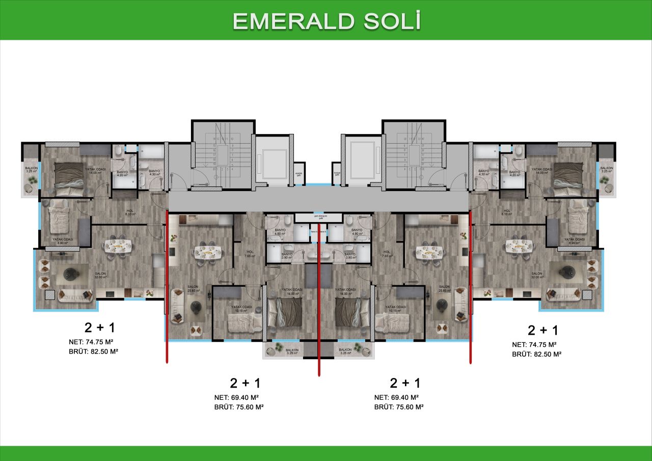 Wohnung in Mersin, Türkei, 82 m² - Foto 18