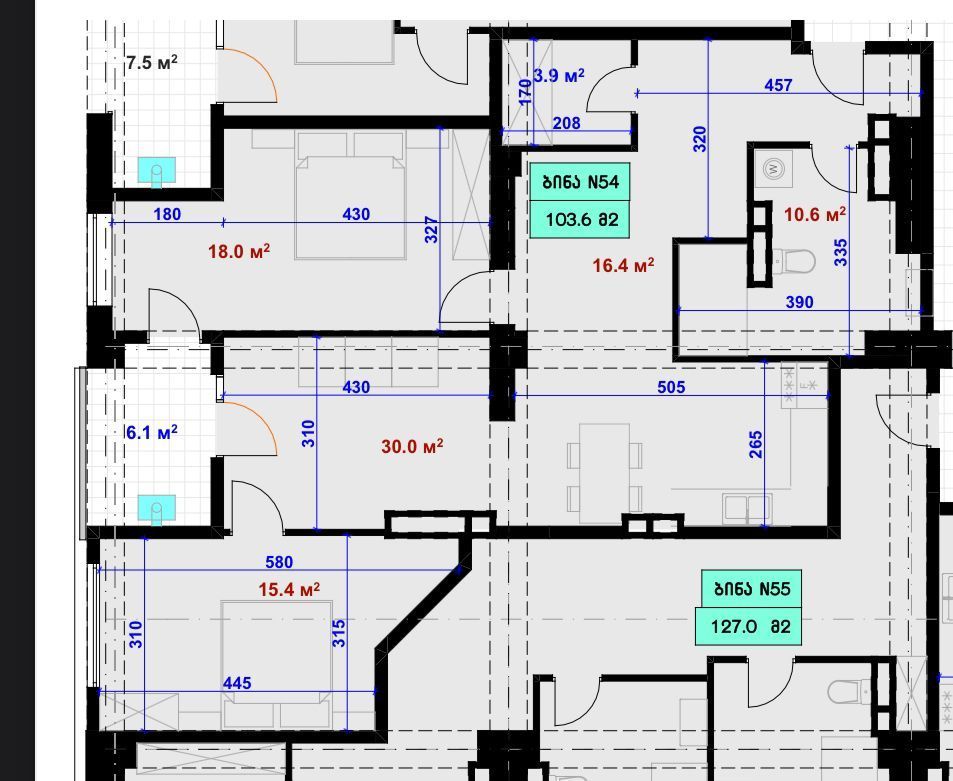 Piso en Tbilisi, Georgia, 103 m² - imagen 1