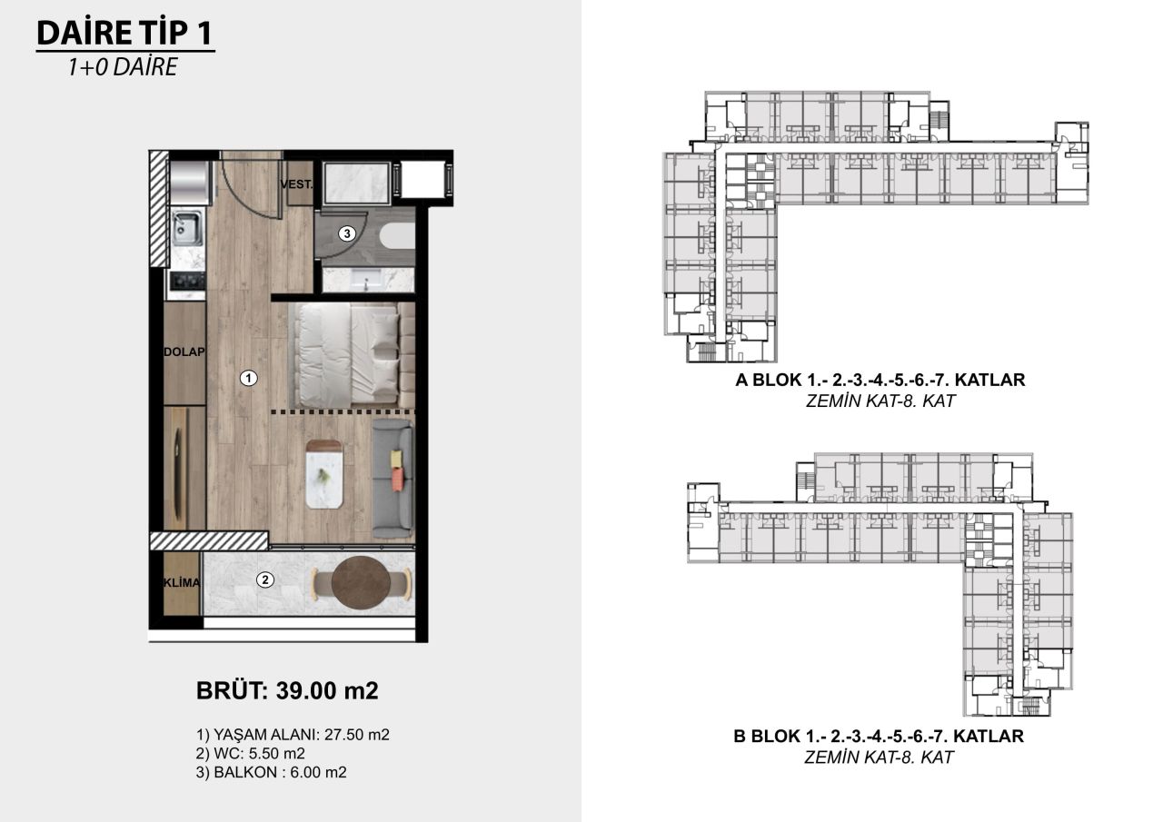 Studio in Mersin, Turkey, 39 m² - picture 7