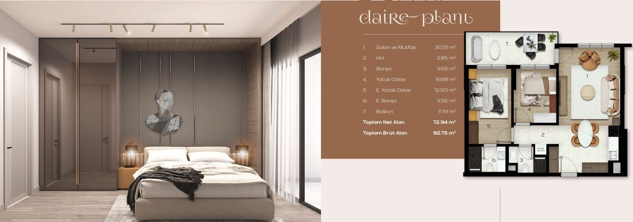 Wohnung in Istanbul, Türkei, 65 m² - Foto 11