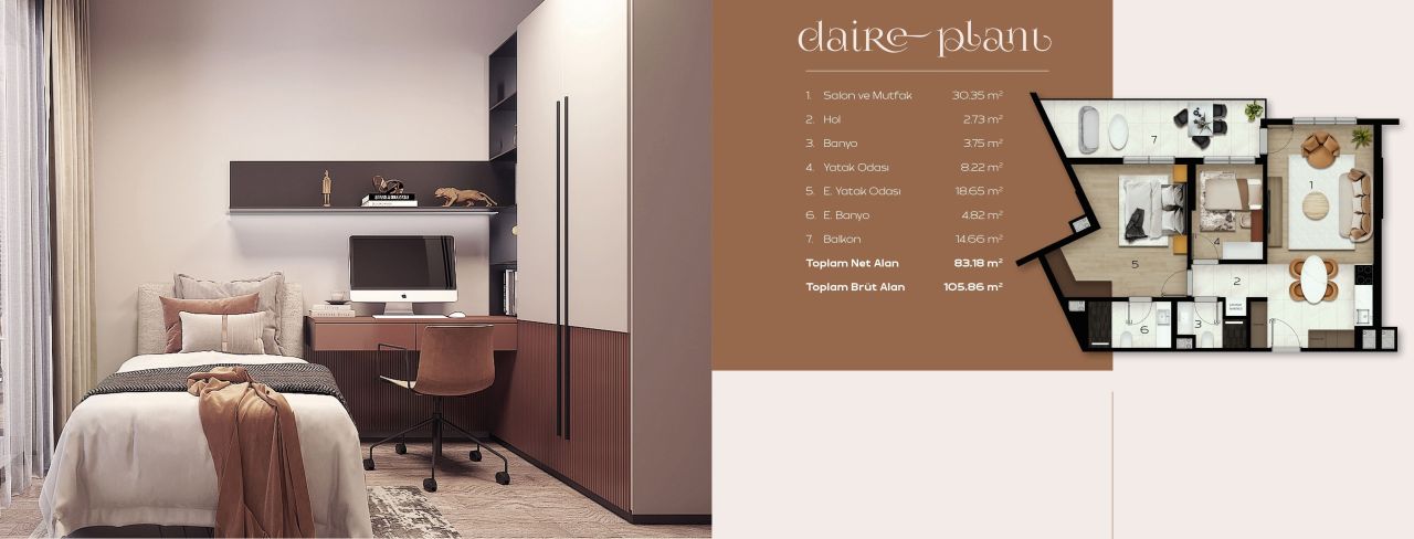 Wohnung in Istanbul, Türkei, 65 m² - Foto 12