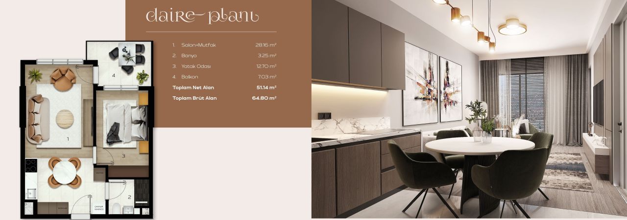 Wohnung in Istanbul, Türkei, 65 m² - Foto 10