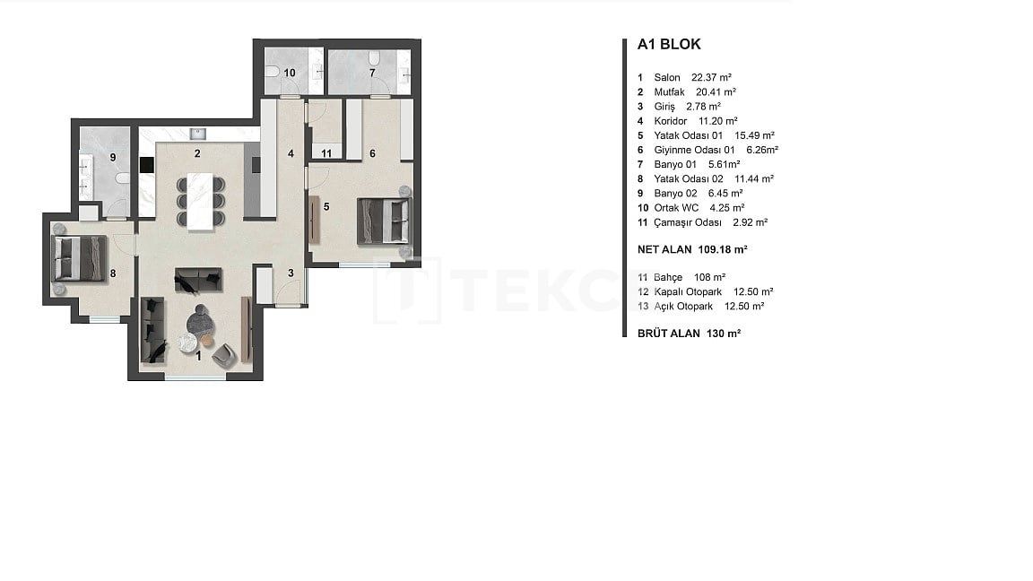 Apartamento en Bodrum, Turquia, 144 m² - imagen 13