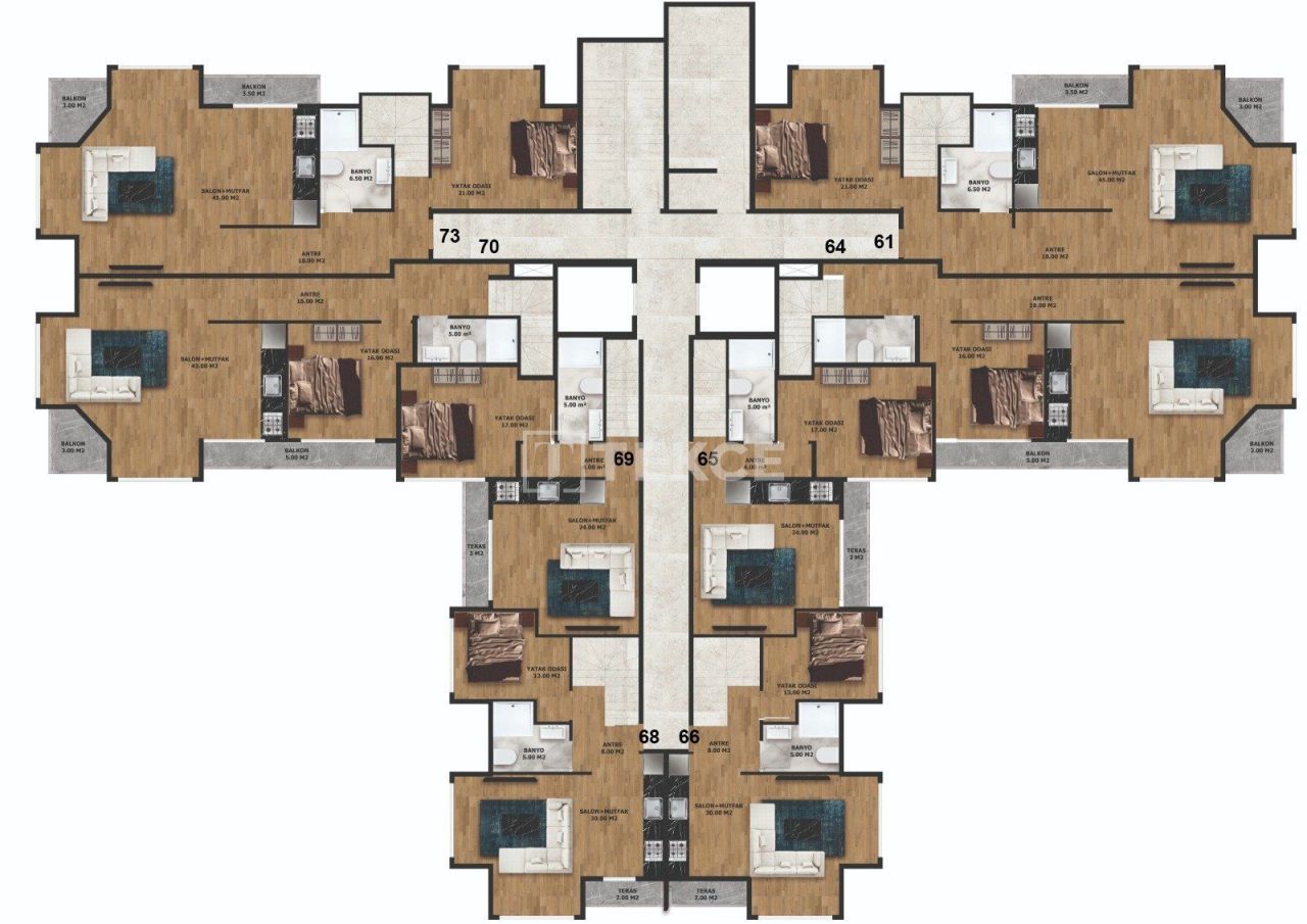 Attico a Alanya, Turchia, 126 m² - foto 15