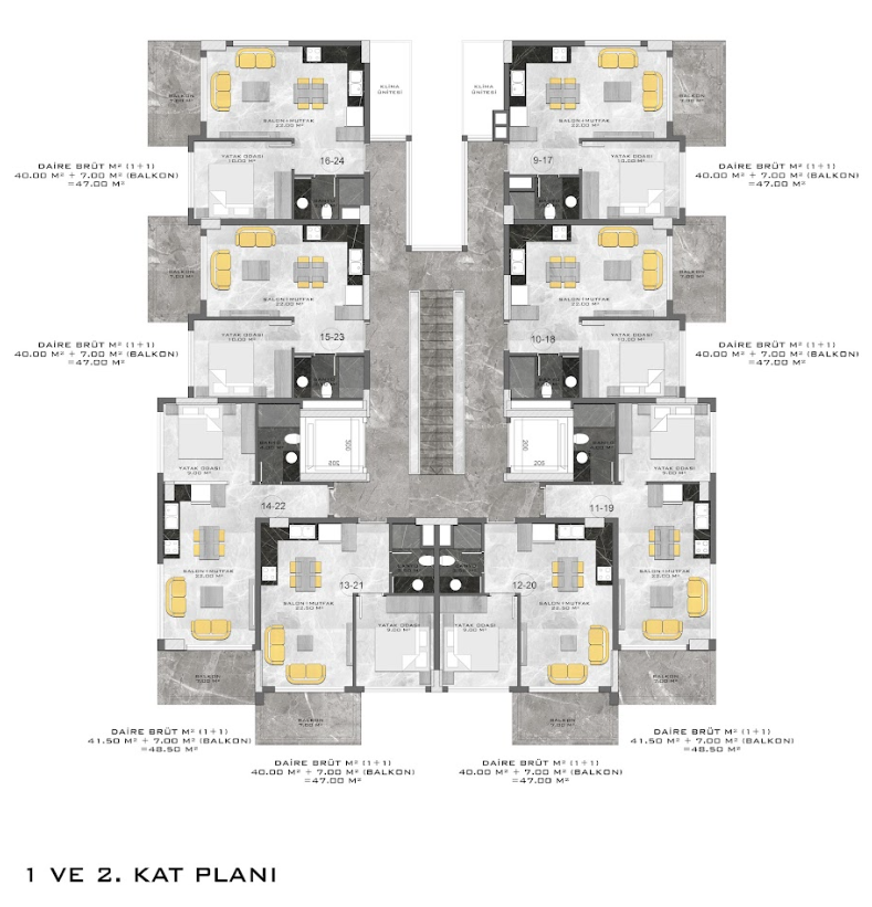 Appartamento a Kestel, Turchia, 47 m² - foto 13