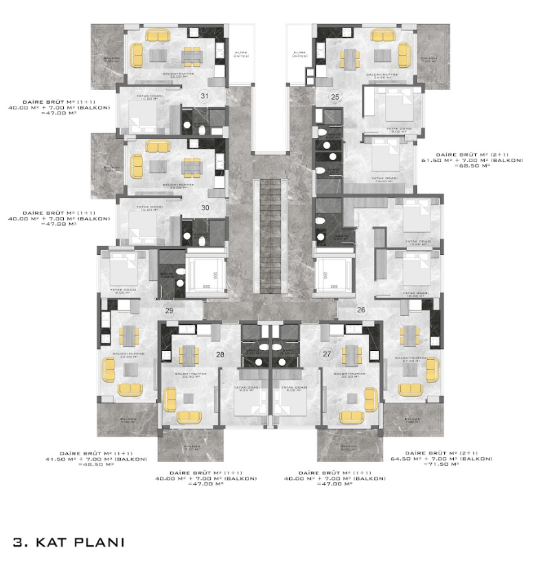 Appartamento a Kestel, Turchia, 47 m² - foto 14