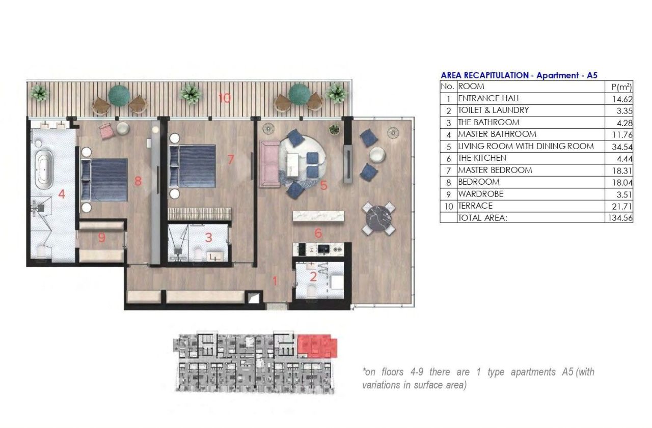 Apartment in Budva, Montenegro, 134.55 m² - Foto 2