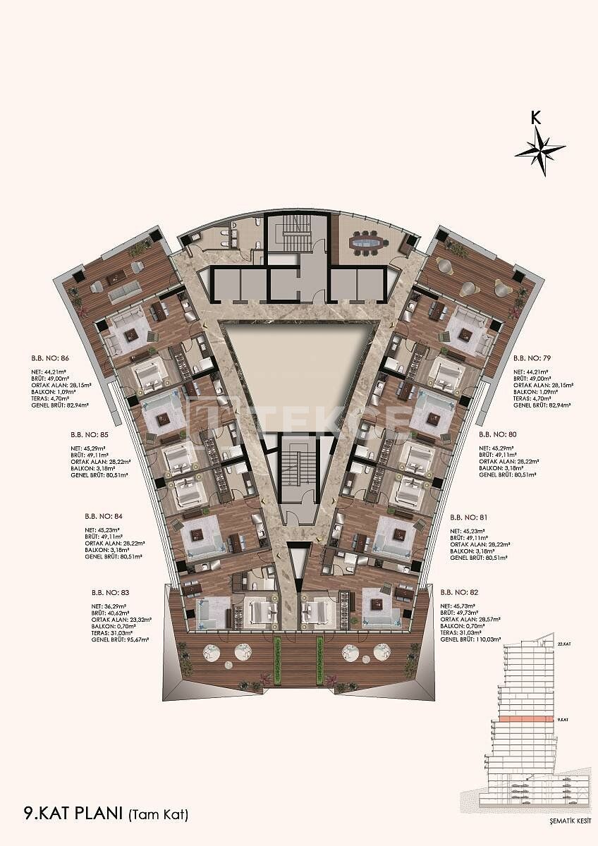 Apartment in Istanbul, Turkey, 81 m² - picture 10