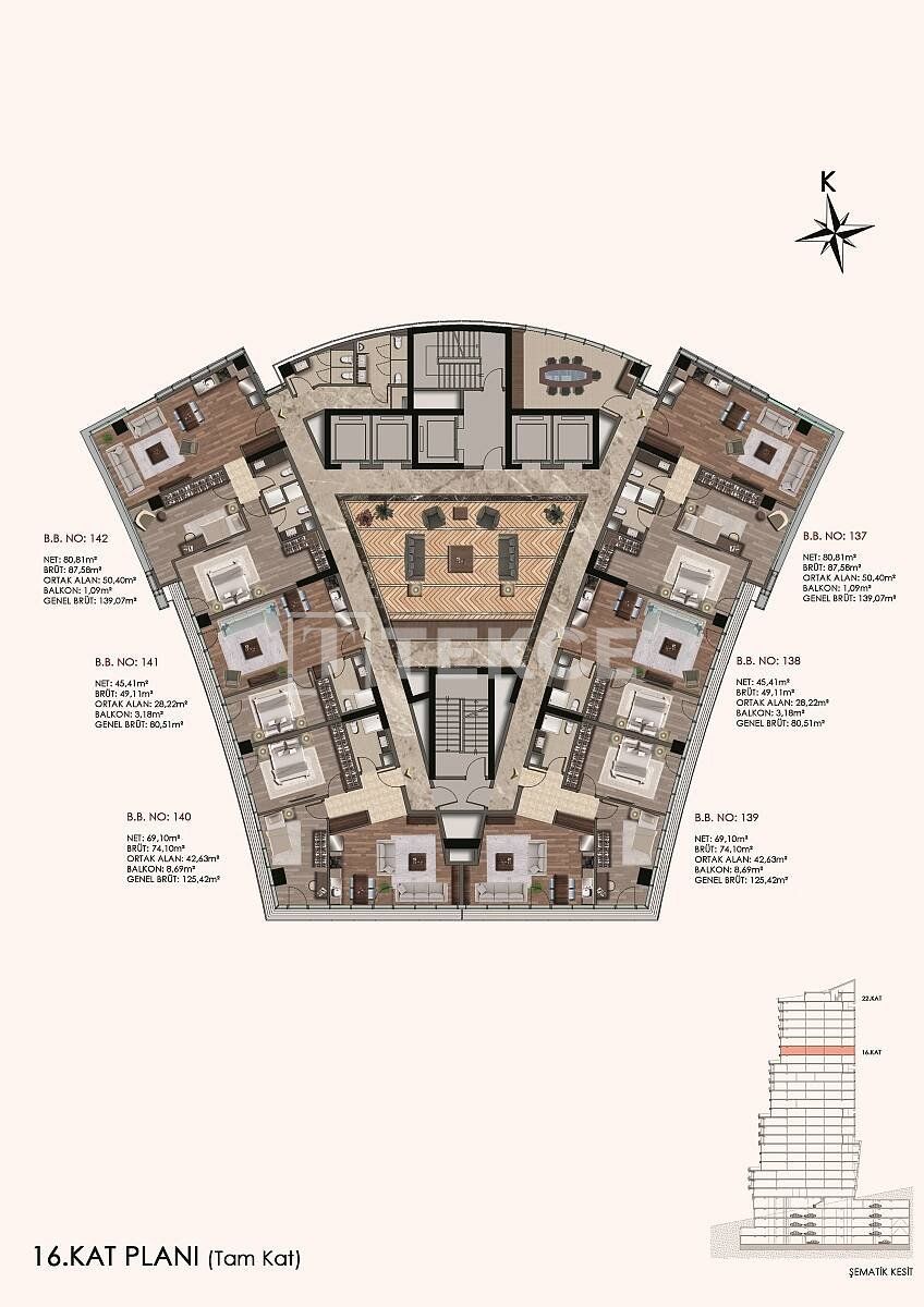 Apartment in Istanbul, Turkey, 81 m² - picture 16