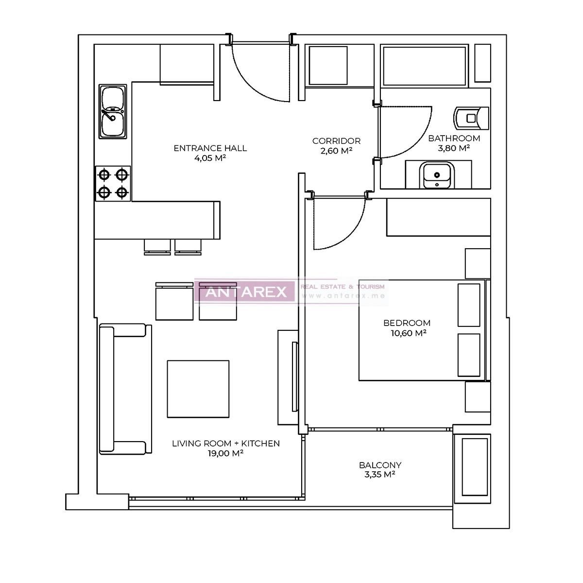 Apartment in Bar, Montenegro, 27.5 m² - Foto 16