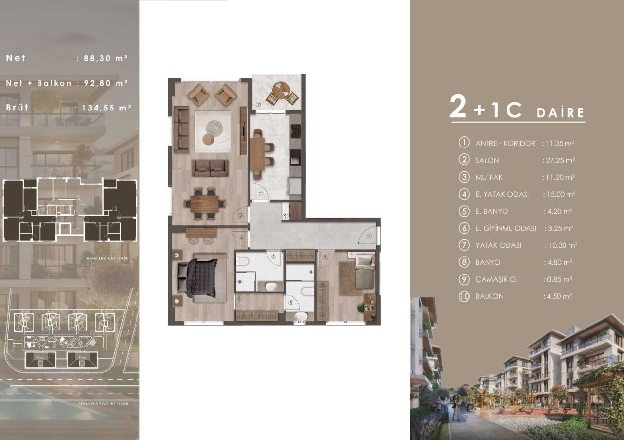 Flat in Basaksehir, Turkey, 89 m² - picture 7