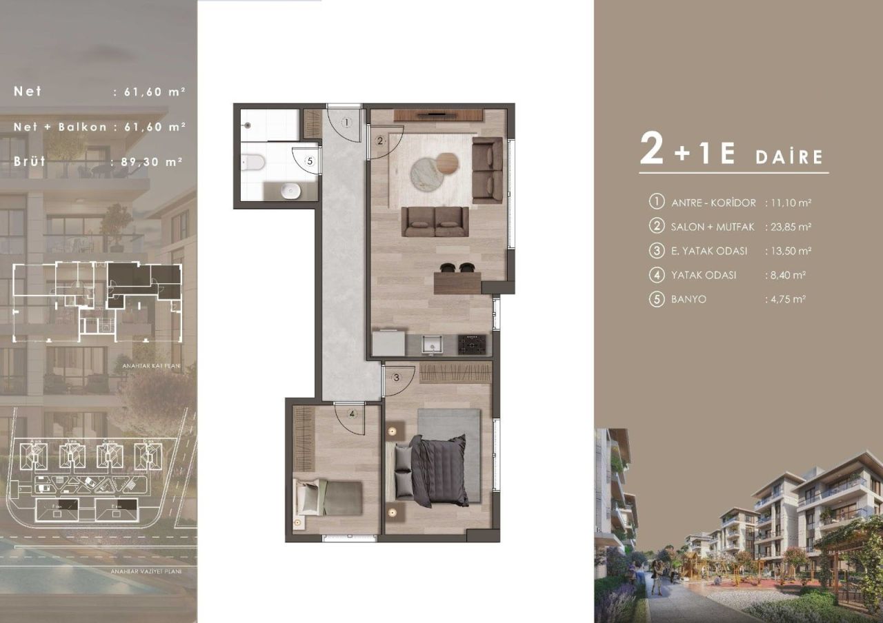 Flat in Basaksehir, Turkey, 89 m² - picture 8