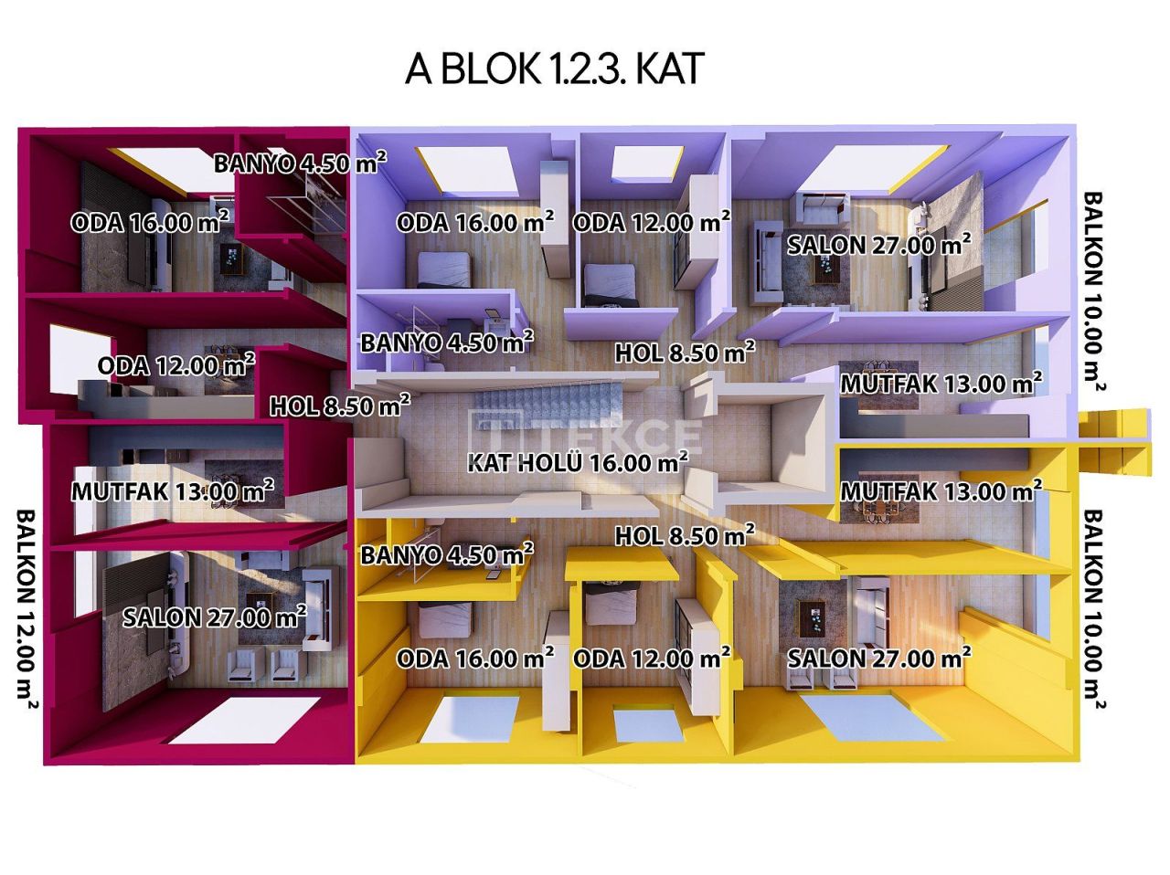 Apartamento Çiftlikköy, Turquia, 85 m² - imagen 5