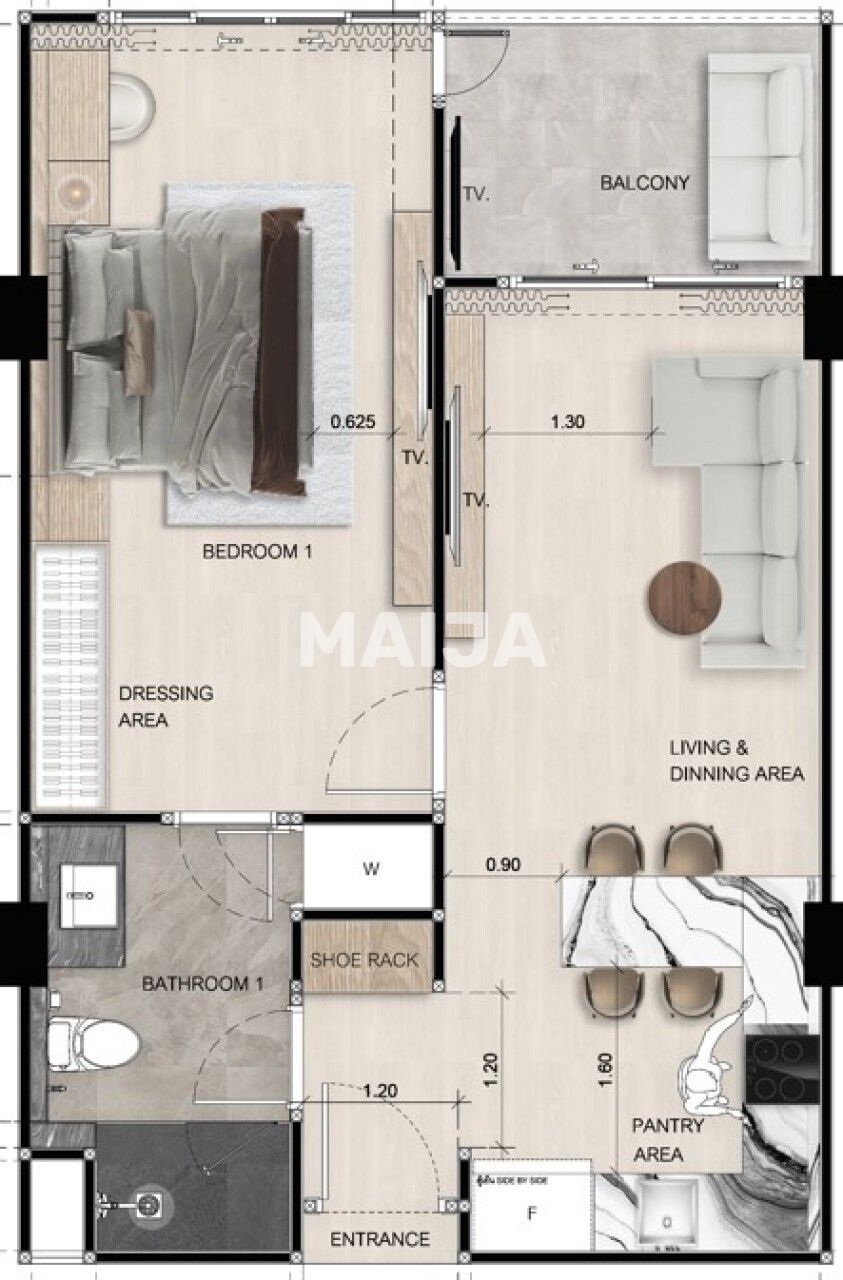Appartamenti a Pattaya, Thailandia, 59.35 m² - foto 2