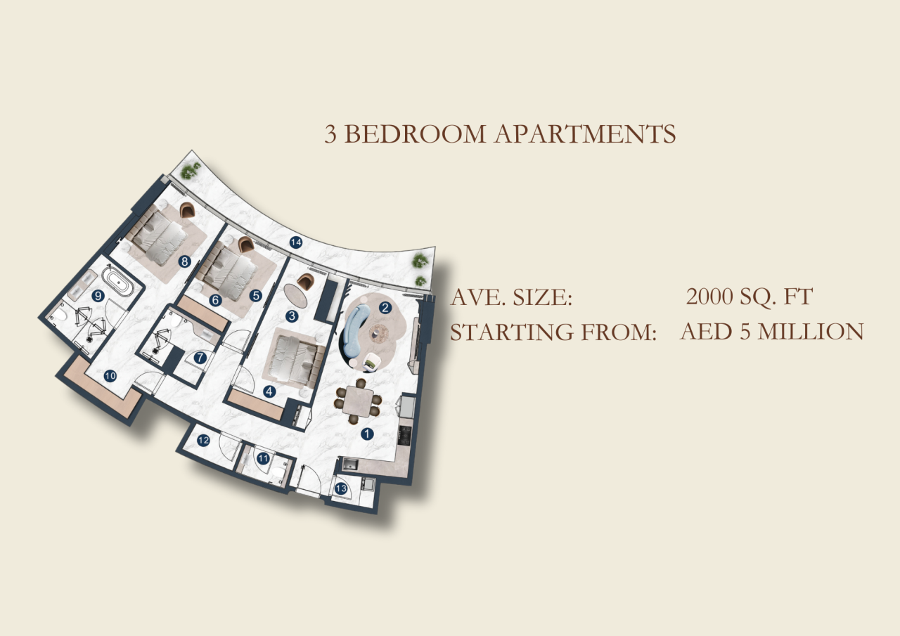 Appartamenti a Ras Al Khayma, EAU, 253 m² - foto 3