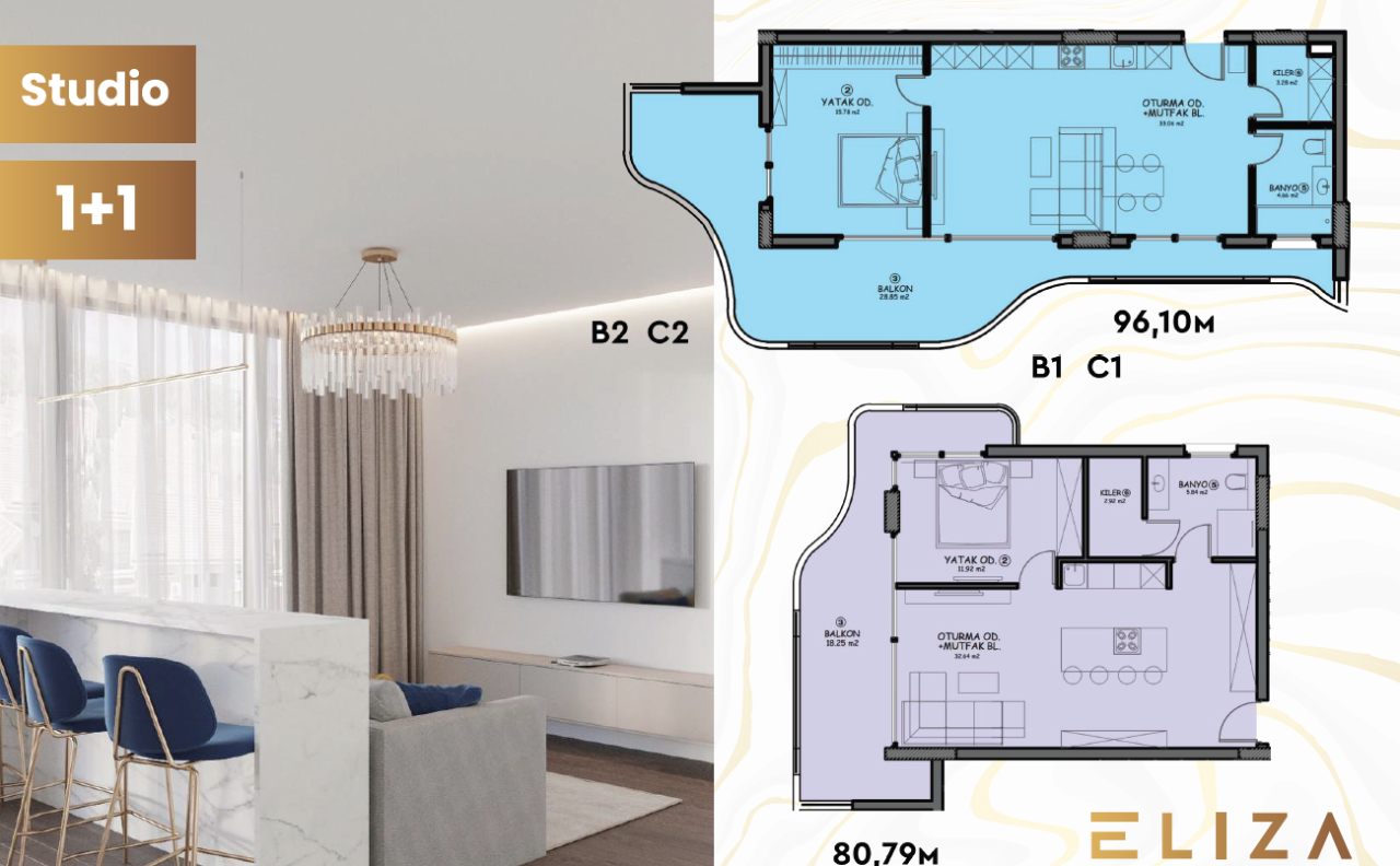 Studio in İskele, Zypern, 92 m² - Foto 2