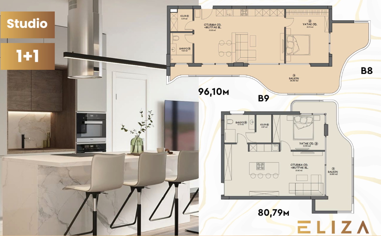 Studio in İskele, Zypern, 92 m² - Foto 3