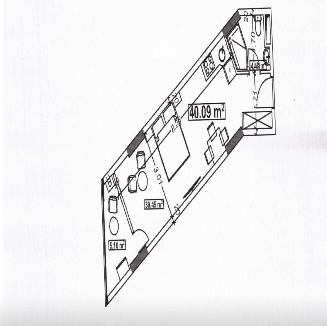 Estudio en Batumi, Georgia, 40 m² - imagen 3