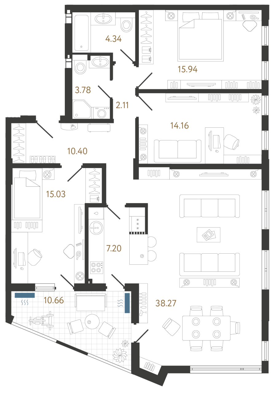 Flat in Beograd, Serbia, 121.89 m² - picture 1