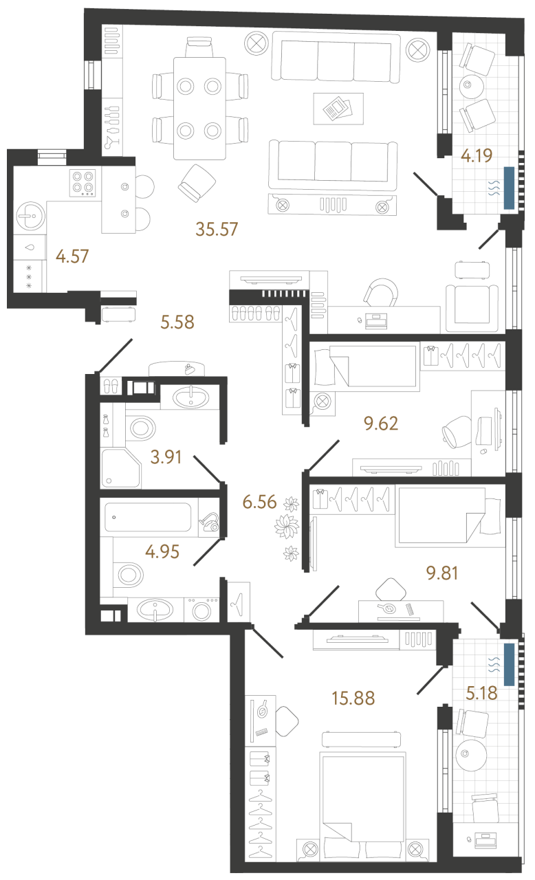 Flat in Beograd, Serbia, 105.82 m² - picture 1