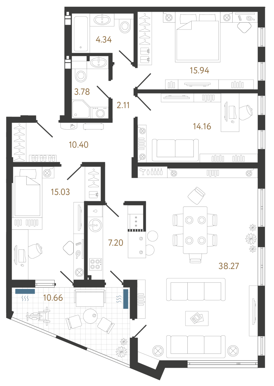 Apartment in Beograd, Serbia, 121.89 m² - picture 1