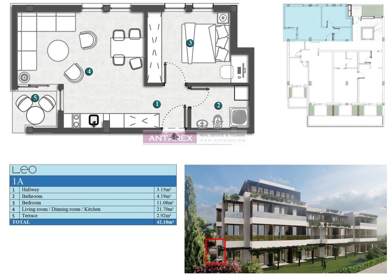 Apartment in Kumbor, Montenegro, 31.7 m² - picture 12