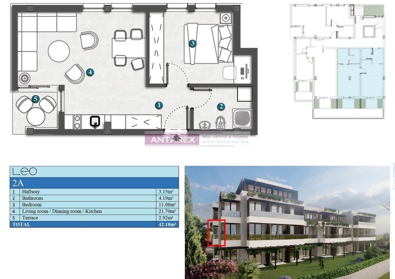 Apartment in Kumbor, Montenegro, 31.7 m² - picture 14