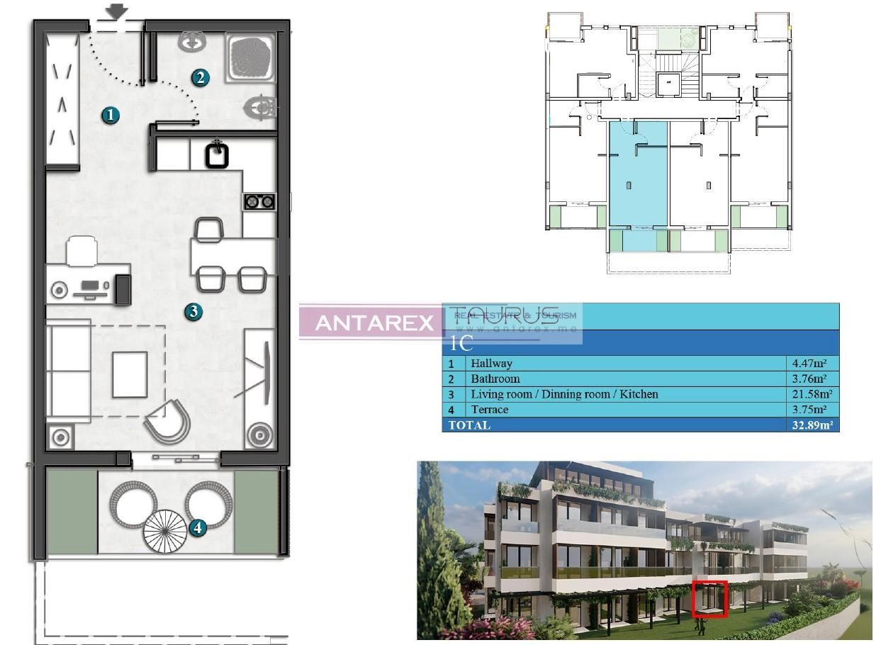 Apartment in Kumbor, Montenegro, 31.7 m² - picture 18