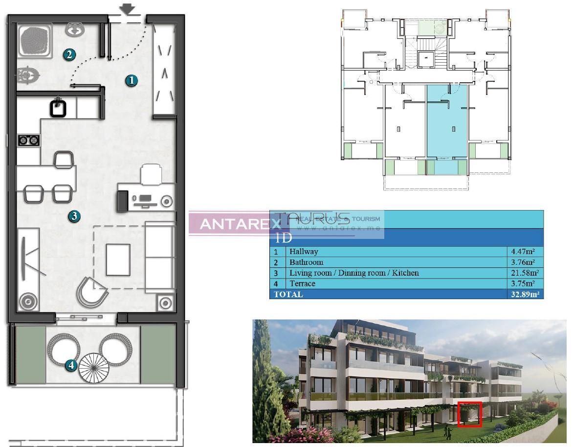 Apartment in Kumbor, Montenegro, 31.7 m² - picture 19