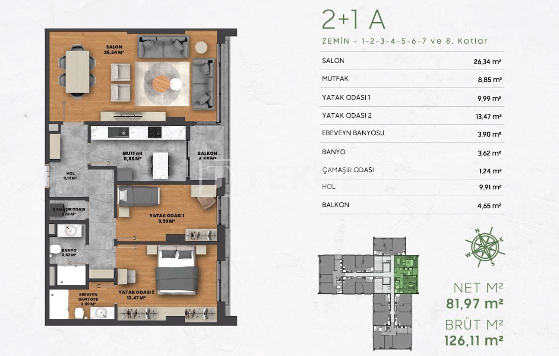 Appartement à Istanbul, Turquie, 126 m² - image 17