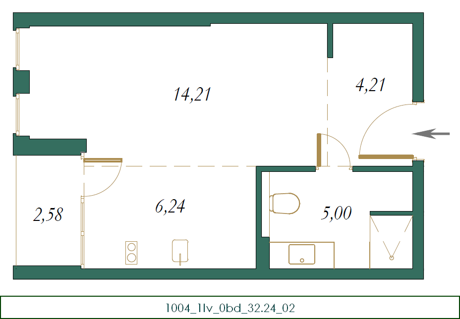 Wohnung in Kolasin, Montenegro, 31 m² - Foto 9