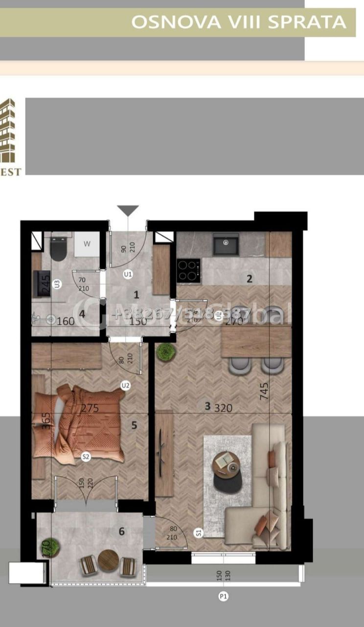 Appartement au Bar, Monténégro, 44 m² - image 1