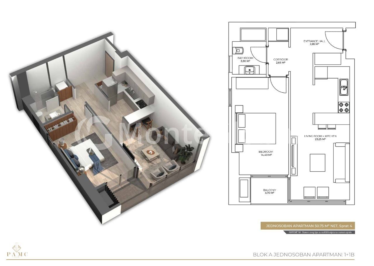 Appartement au Bar, Monténégro, 50 m² - image 3