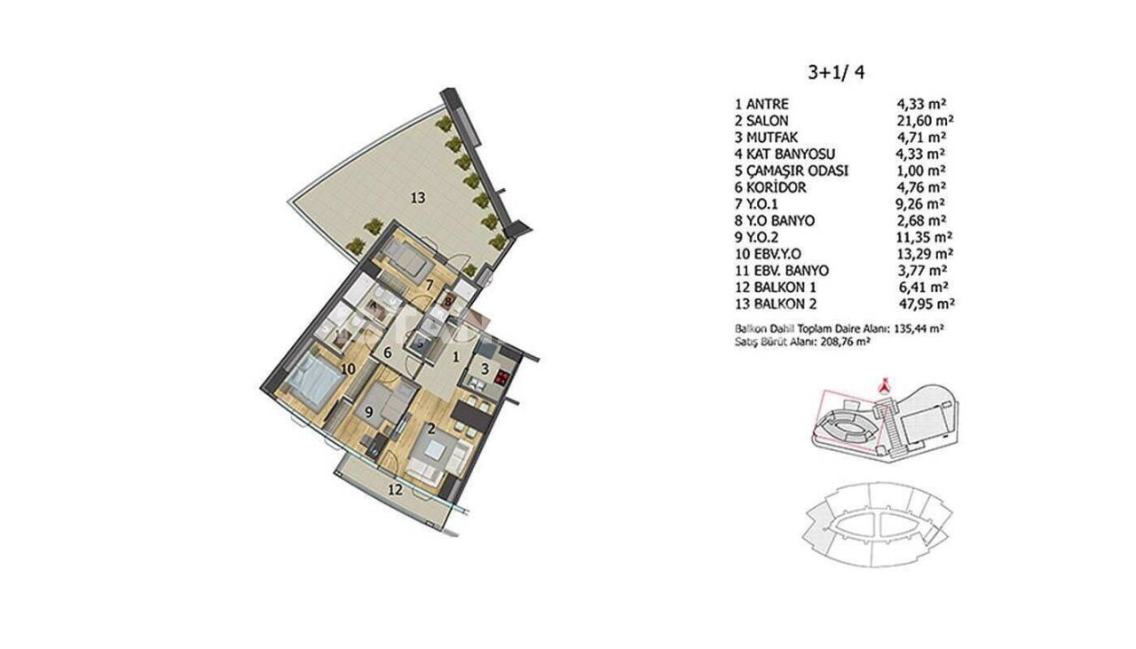 Apartment in Basaksehir, Turkey, 262 m² - picture 10