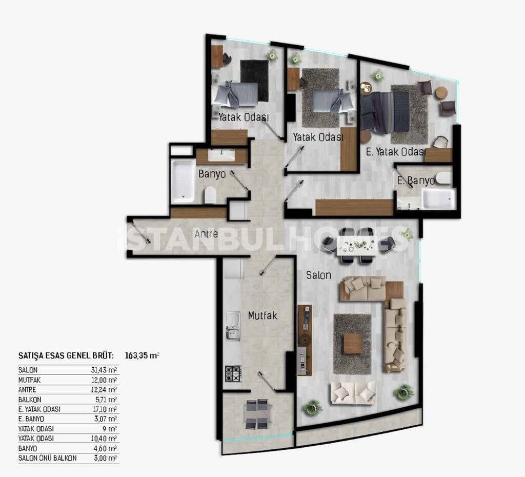 Appartement à Istanbul, Turquie, 92 m² - image 11