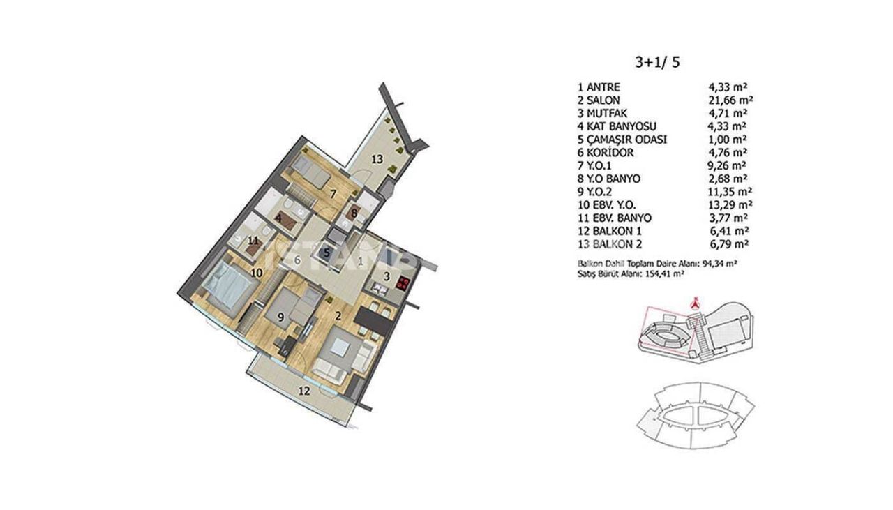 Apartamento en Başakşehir, Turquia, 154 m² - imagen 11